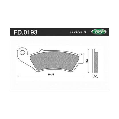 NEWFREN FRONT BRAKE PADS KAWASAKI KX125/KX250/KX250F/KX450F 93-25