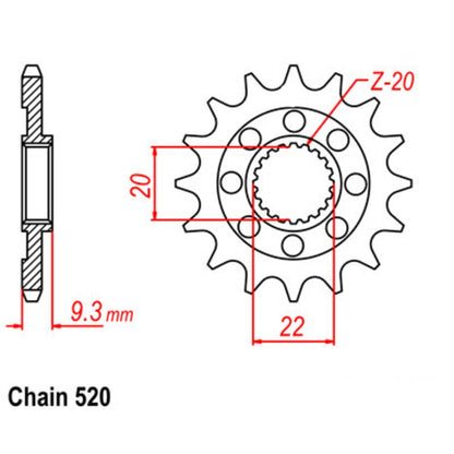 SUPERSPROX FRONT SPROCKET KAWASAKI KX250F/KX250X 06-24