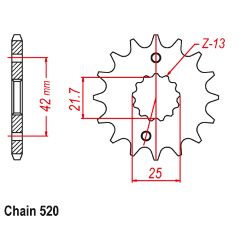 SUPERSPROX FRONT SPROCKET YAMAHA YZ250/YZ250X/YZ450F/YZ450FX/WR450F