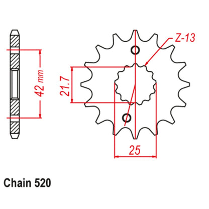 SUPERSPROX FRONT SPROCKET YAMAHA YZ250/YZ250X/YZ450F/YZ450FX/WR450F