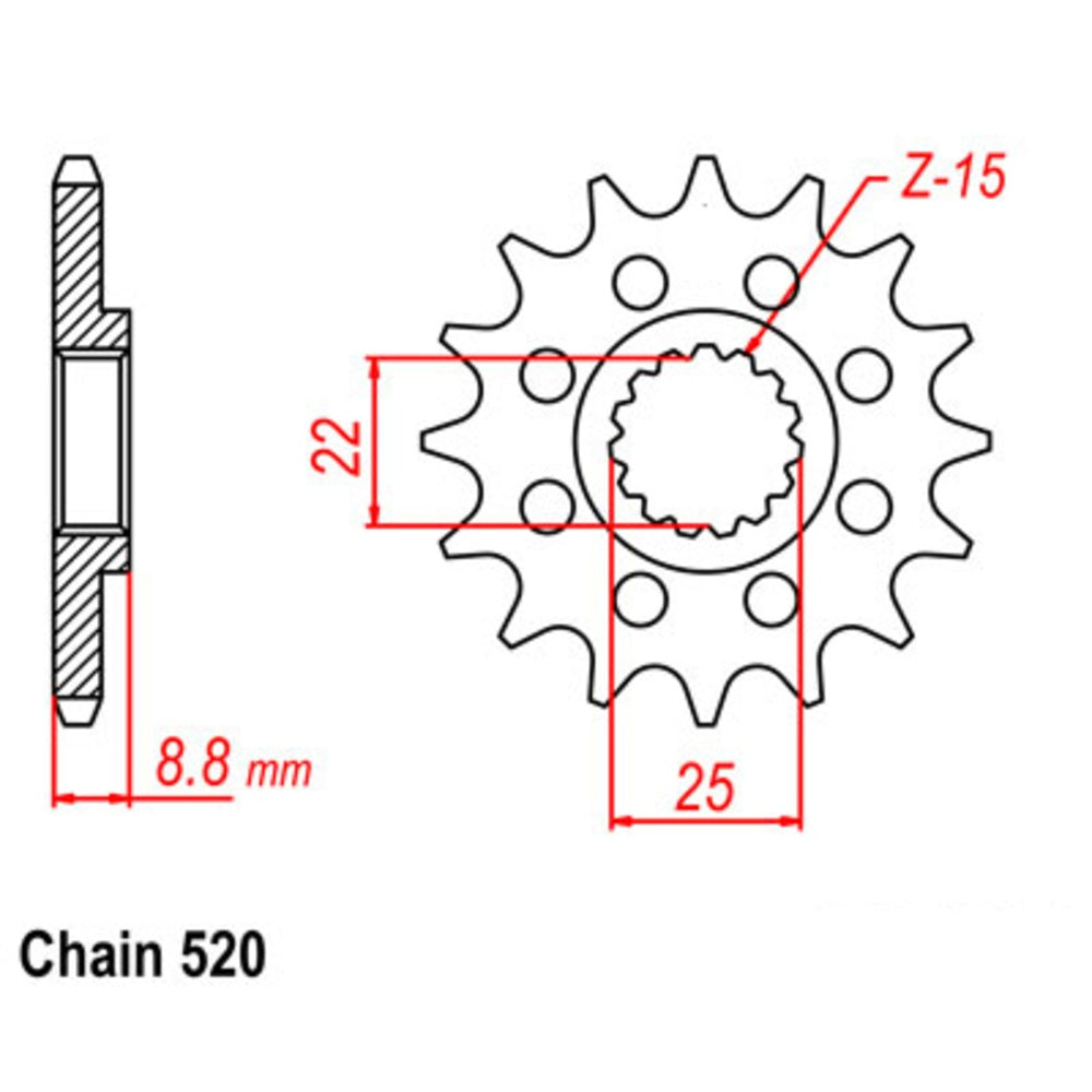 SUPERSPROX FRONT SPROCKET HUSQVARNA FC/FE/FX/TC/TE/TX 14/25