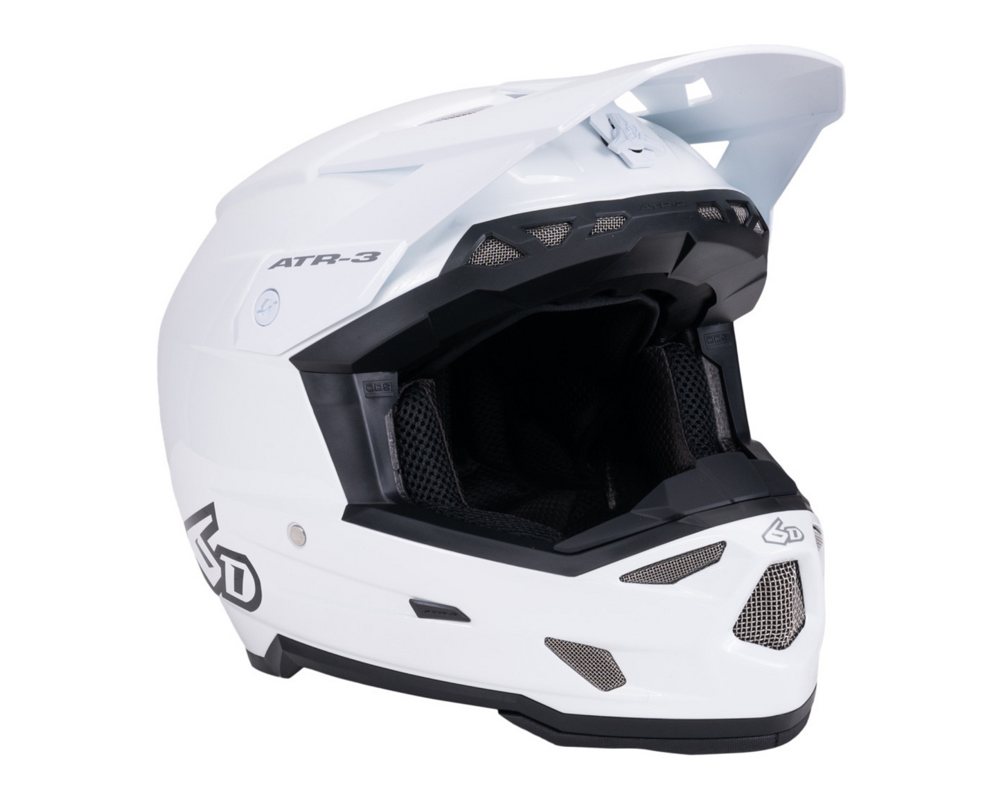 6D ATR-3 SOLID GLOSS WHITE HELMET