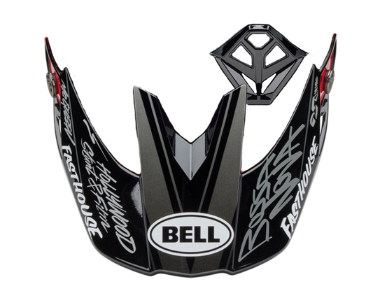 BELL 2025 LE MOTO-10 FASTHOUSE DAY IN THE DIRT GREY/RED REPLACEMENT VISOR/MOUTHPIECE KIT