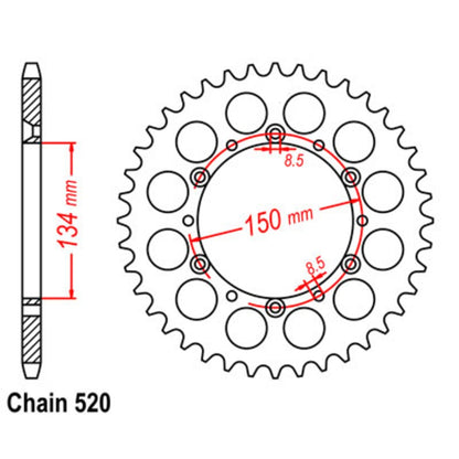 SUPERSPROX REAR SPROCKET STEEL KAWASAKI KX125/KX250/KX250F/KX450F