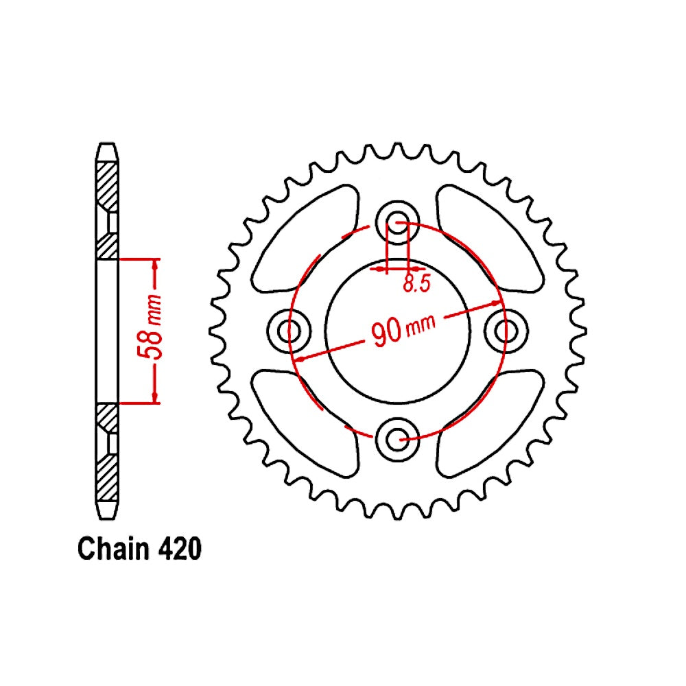 SUPERSPROX CHAIN & SPROCKETS KIT (STEEL) HONDA CRF50F