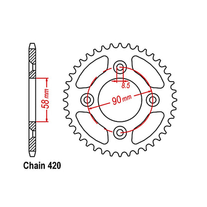 SUPERSPROX CHAIN & SPROCKETS KIT (STEEL) HONDA CRF50F