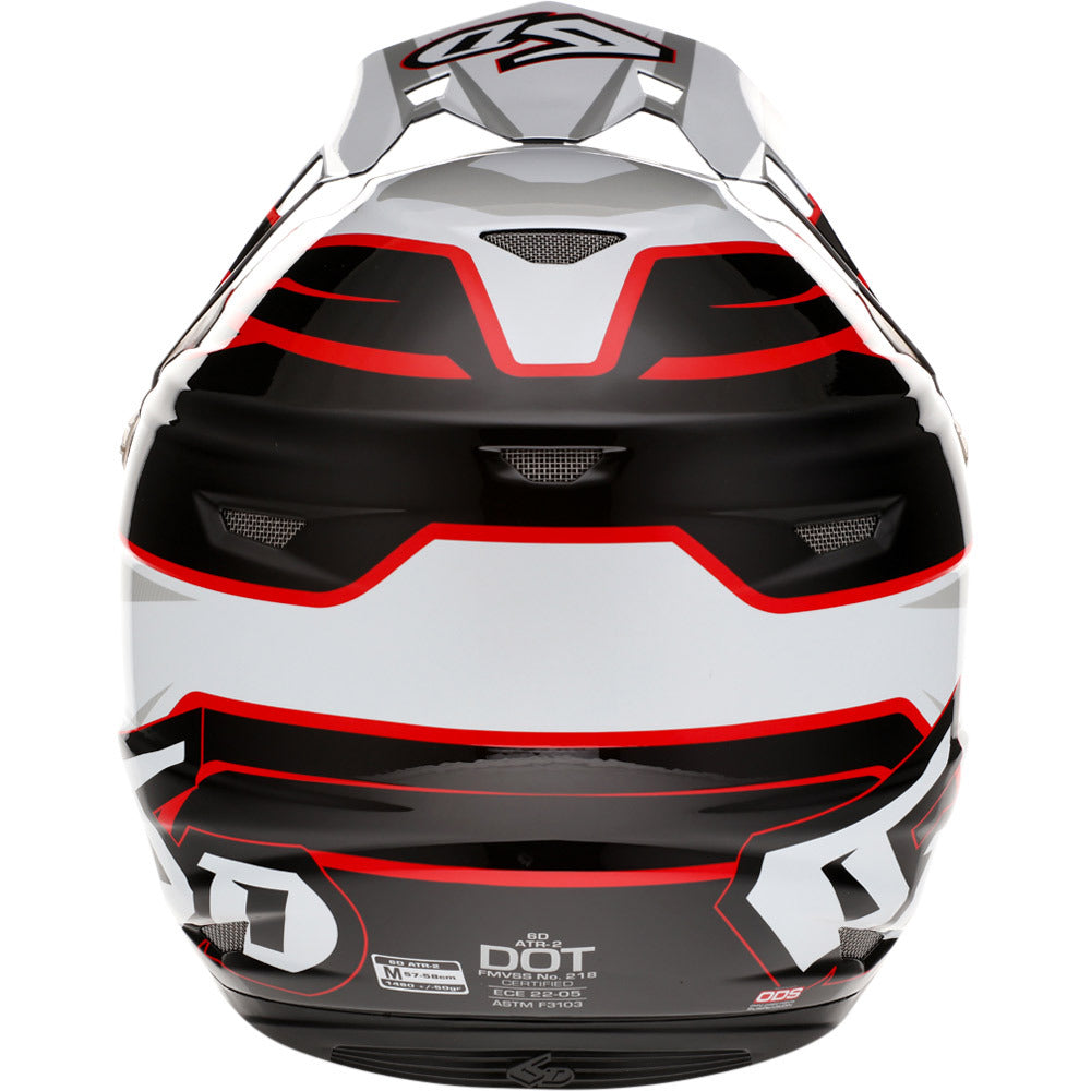 6D ATR-2 PHASE WHITE/RED HELMET