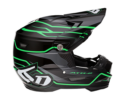 6D ATR-2 PHASE BLACK/GREEN HELMET