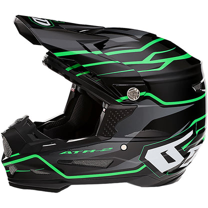 6D ATR-2 PHASE BLACK/GREEN HELMET