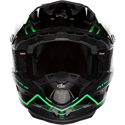 6D ATR-2 PHASE BLACK/GREEN HELMET