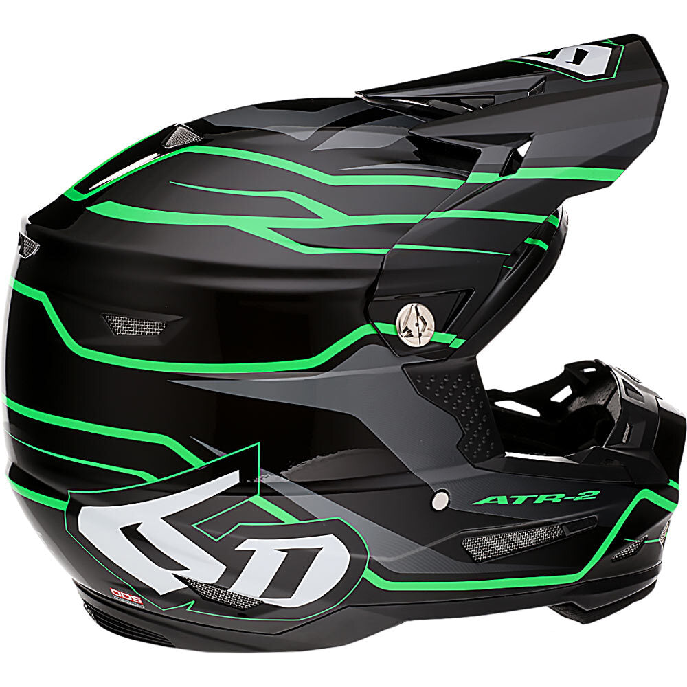 6D ATR-2 PHASE BLACK/GREEN HELMET