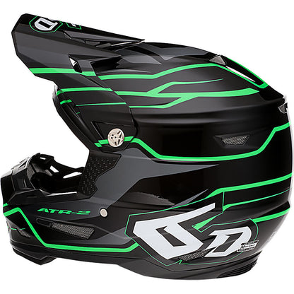 6D ATR-2 PHASE BLACK/GREEN HELMET