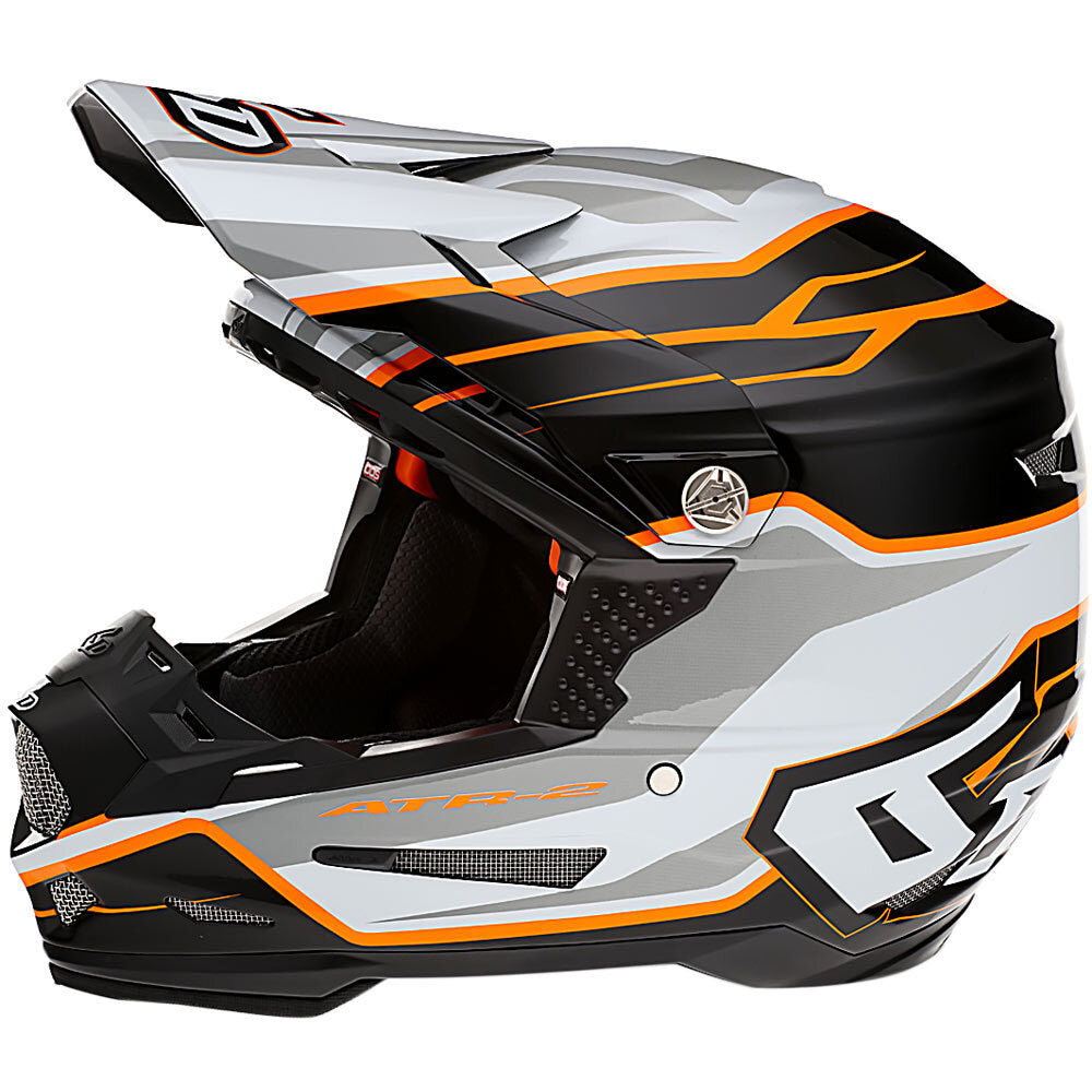 6D ATR-2 PHASE WHITE/ORANGE HELMET