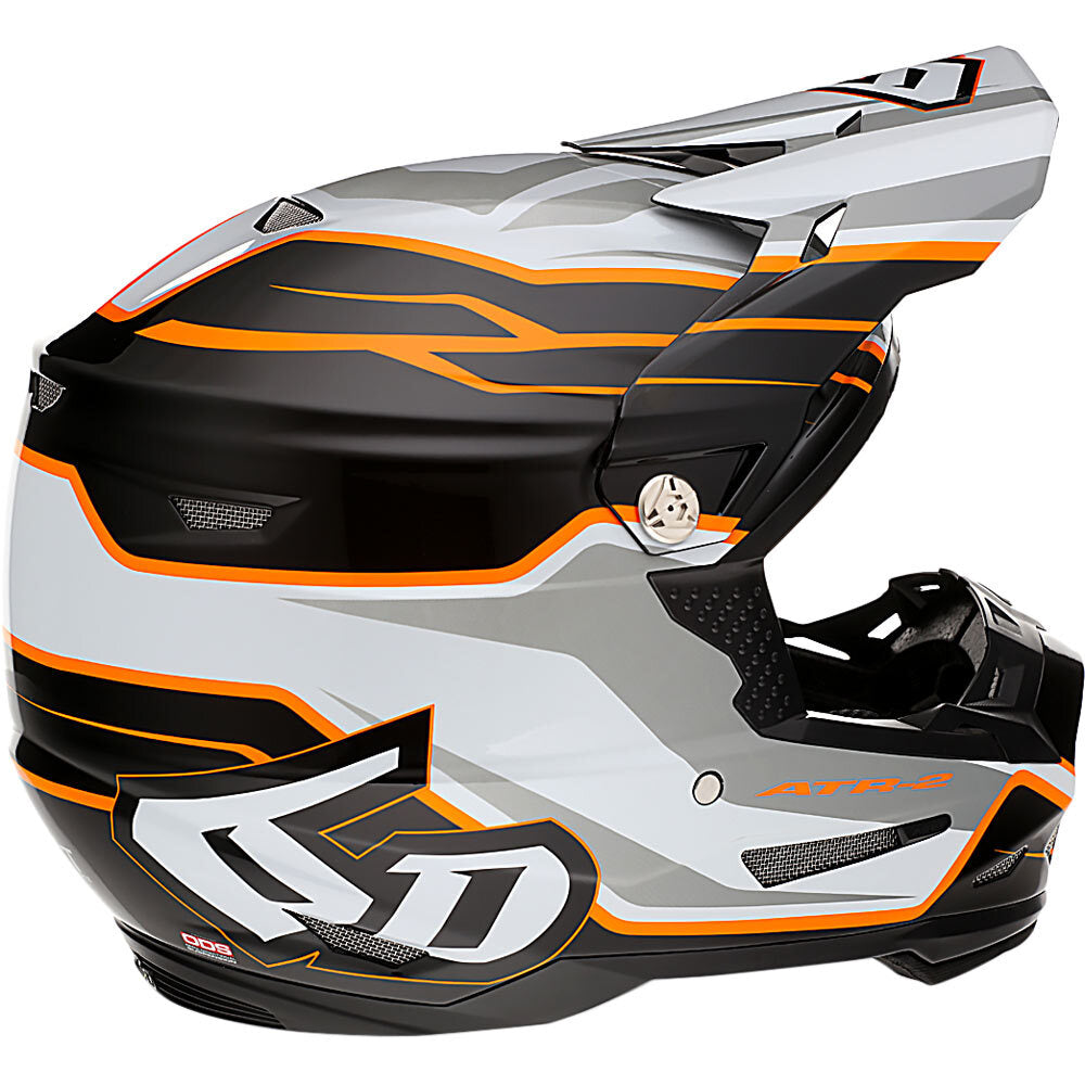 6D ATR-2 PHASE WHITE/ORANGE HELMET