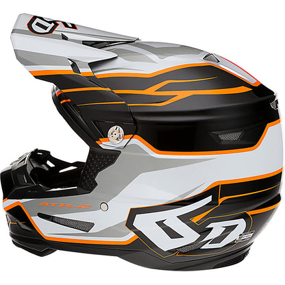 6D ATR-2 PHASE WHITE/ORANGE HELMET