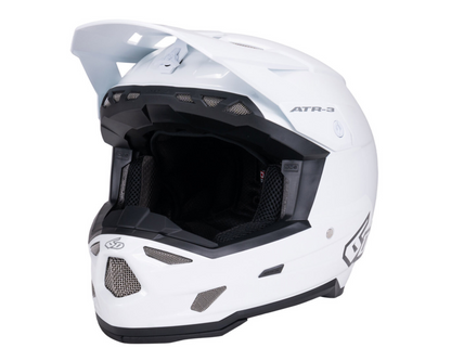 6D ATR-3 SOLID GLOSS WHITE HELMET