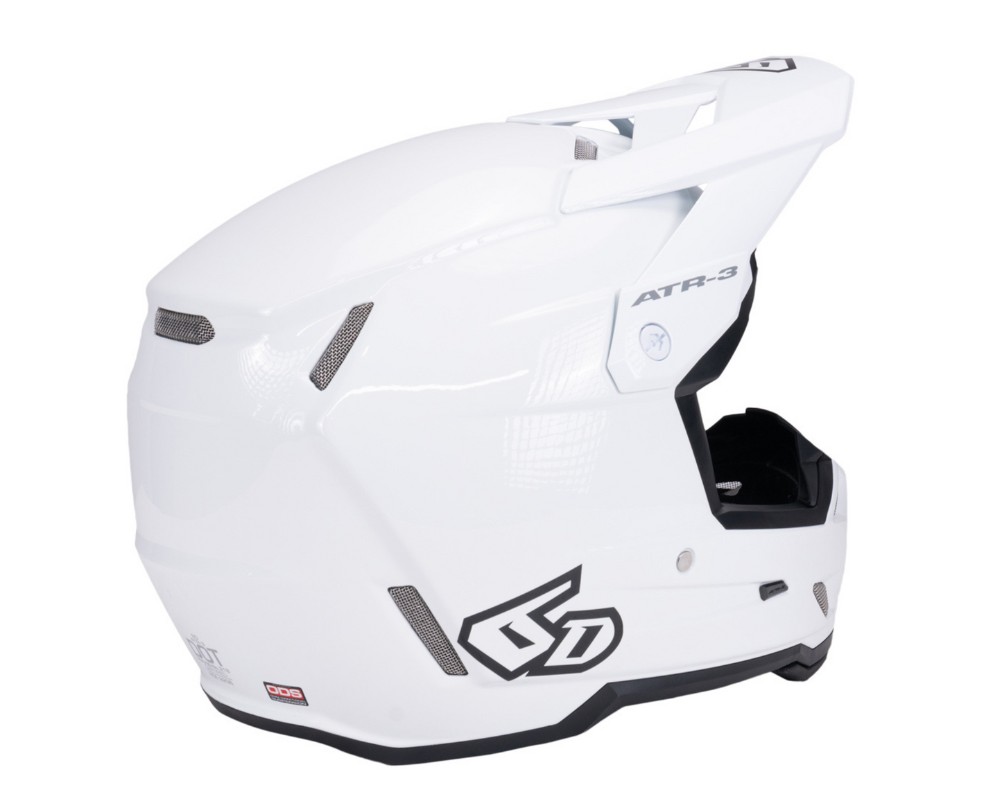 6D ATR-3 SOLID GLOSS WHITE HELMET