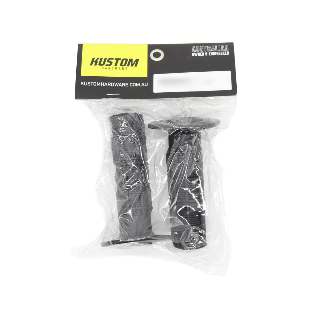 KUSTOM HARDWARE HALF WAFFLE SLIP ON GRIPS BLACK