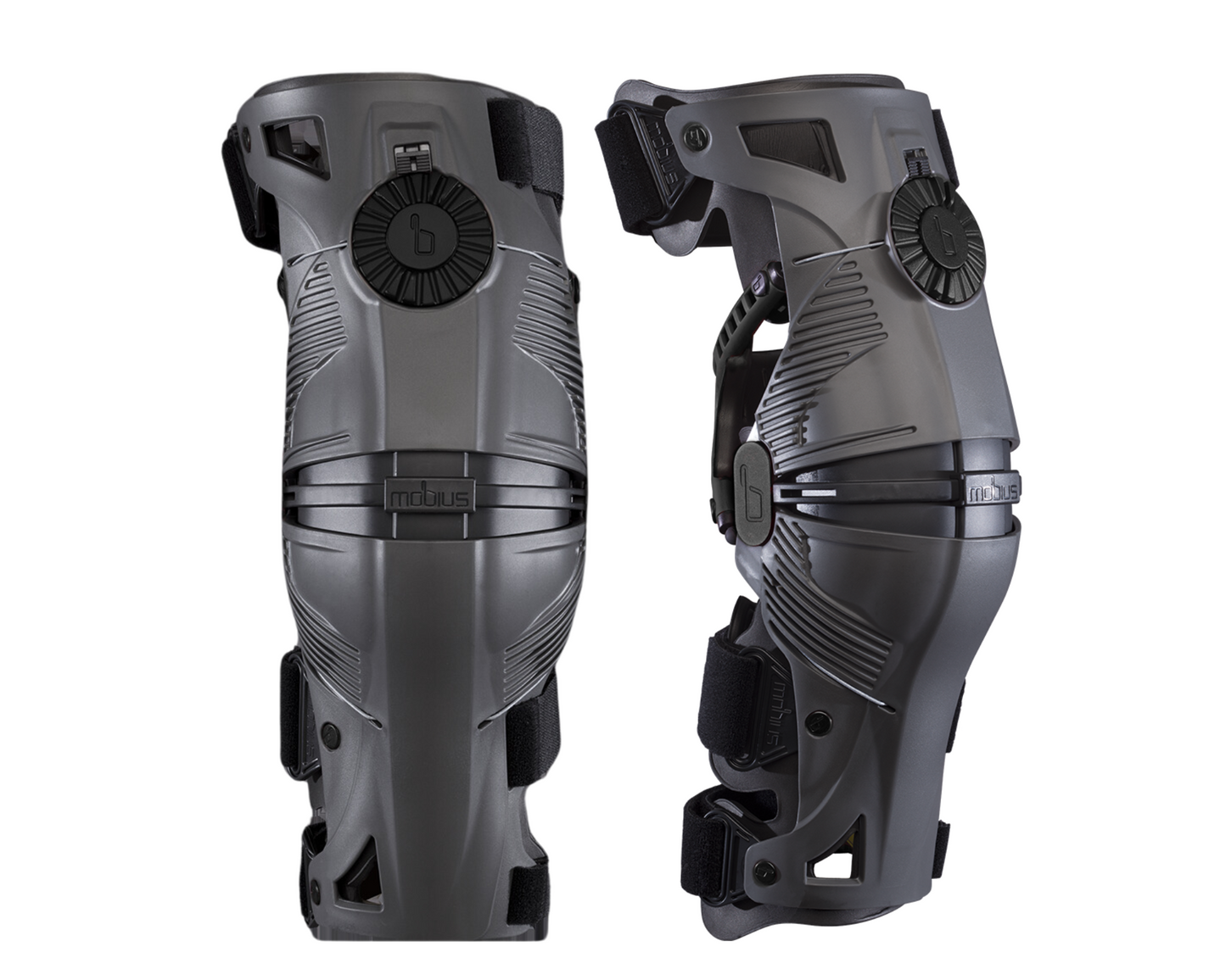 MOBIUS X8 STORM GREY/BLACK KNEE BRACES - PAIR