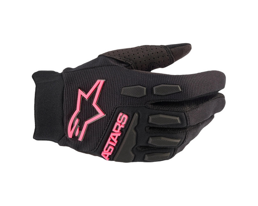 ALPINESTARS WOMENS STELLA FULL BORE BLACK/PINK FLURO GLOVES