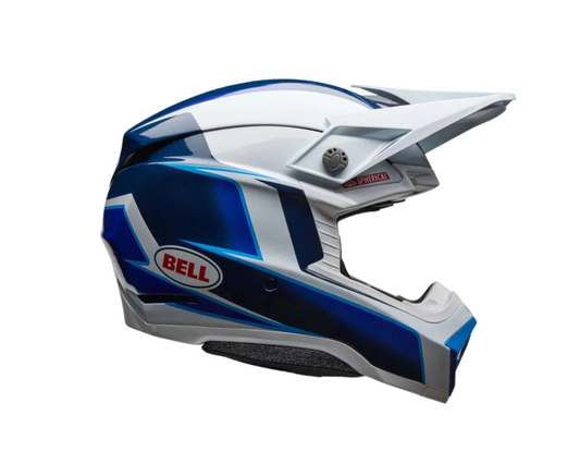 BELL 2025 MOTO-10 SPHERICAL TOMAC BLUE/WHITE HELMET