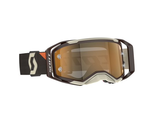 SCOTT PROSPECT 2.0 AMP DEEP BROWN/BEIGE/GOLD CHROME WORKS GOGGLES