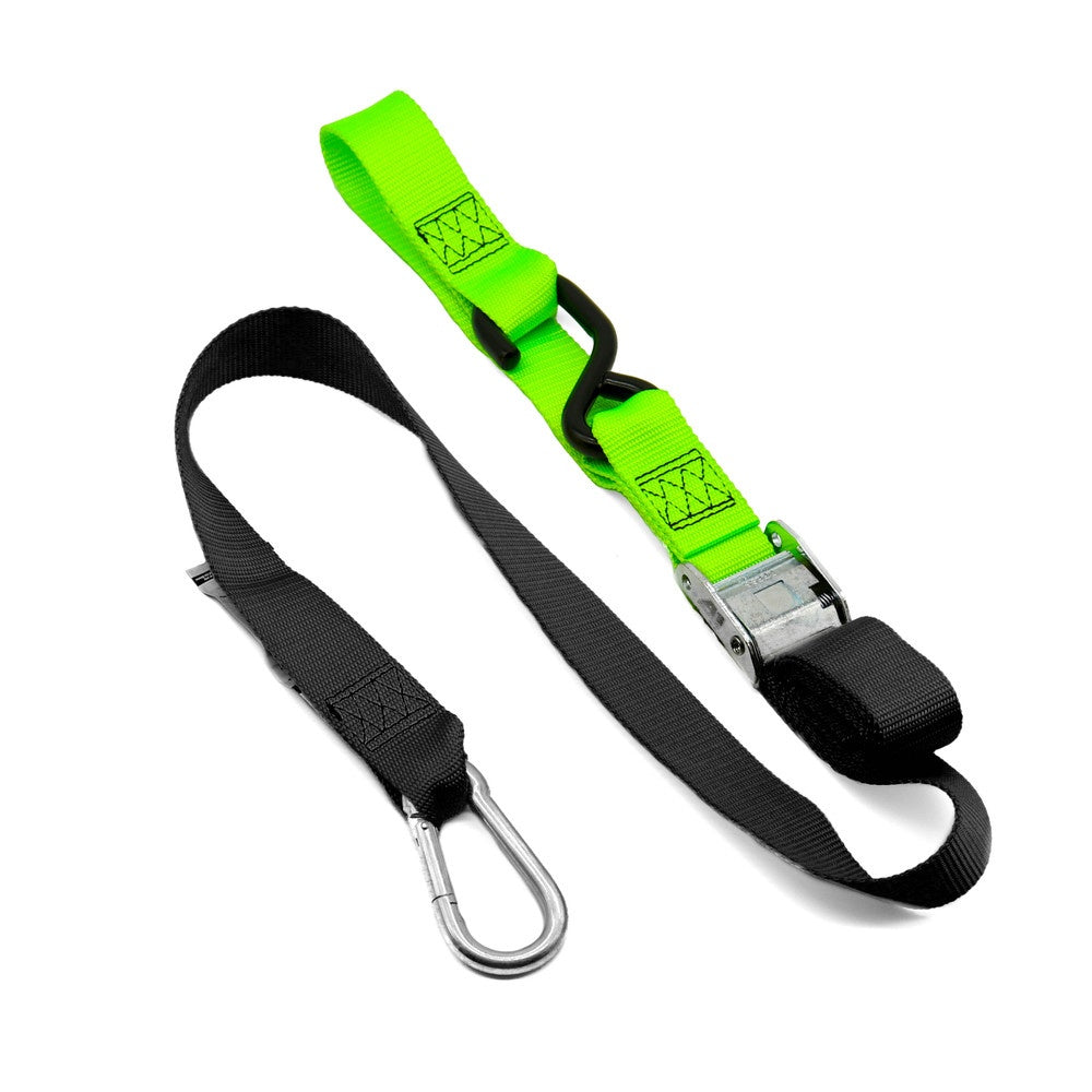 KUSTOM HARDWARE SNAP HOOK 38MM TIE DOWNS BLACK/GREEN