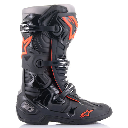 ALPINESTARS 2025 TECH 10 BLACK/FLURO RED BOOTS