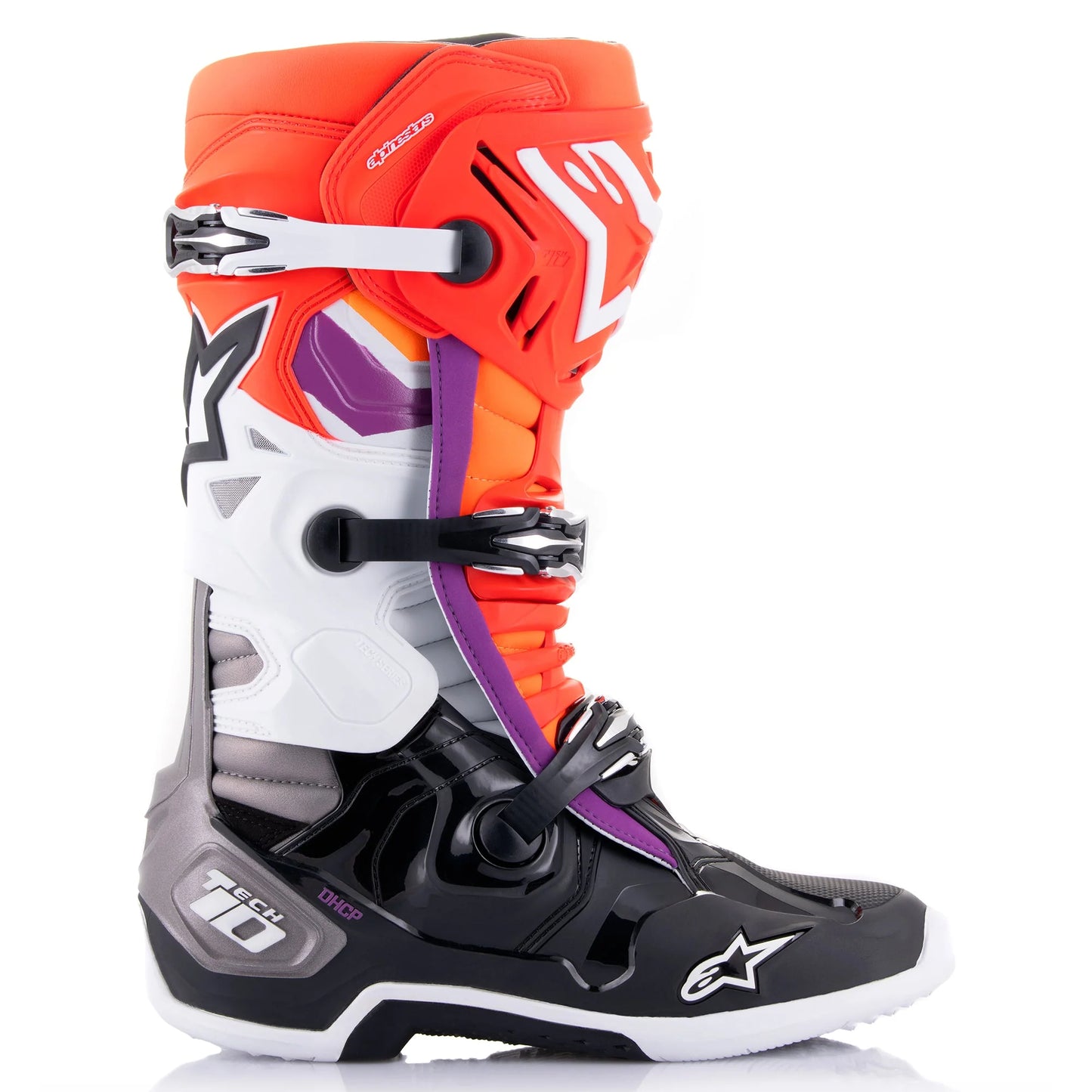 ALPINESTARS 2024 TECH 10 BLACK/RED/FLURO ORANGE/FLURO WHITE BOOTS