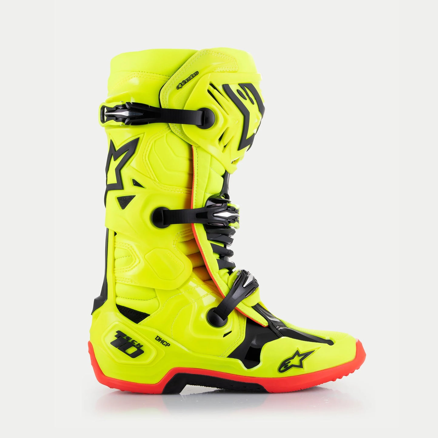 ALPINESTARS 2025 TECH 10 FLURO YELLOW/BLACK/FLURO RED BOOTS