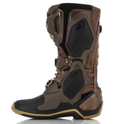 ALPINESTARS 2023 LE SQUAD TECH 10 DARK BROWN/KANGAROO GOLD BOOTS