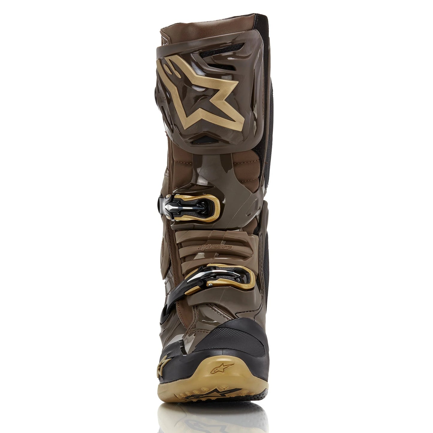 ALPINESTARS 2023 LE SQUAD TECH 10 DARK BROWN/KANGAROO GOLD BOOTS