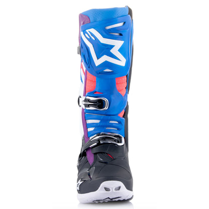 ALPINESTARS 2025 TECH 10 SUPERVENTED BLACK/ENAMEL BLUE/PURPLE/WHITE BOOTS