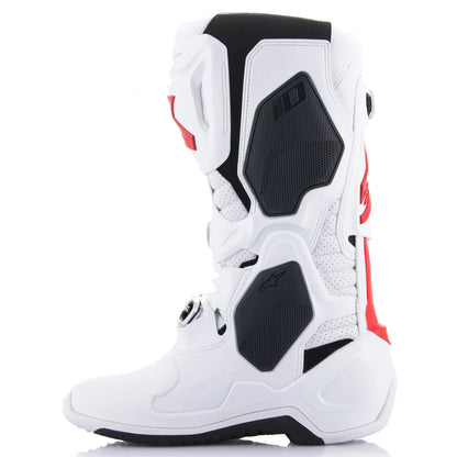 ALPINESTARS 2024 TECH 10 SUPERVENTED WHITE/BRIGHT RED BOOTS