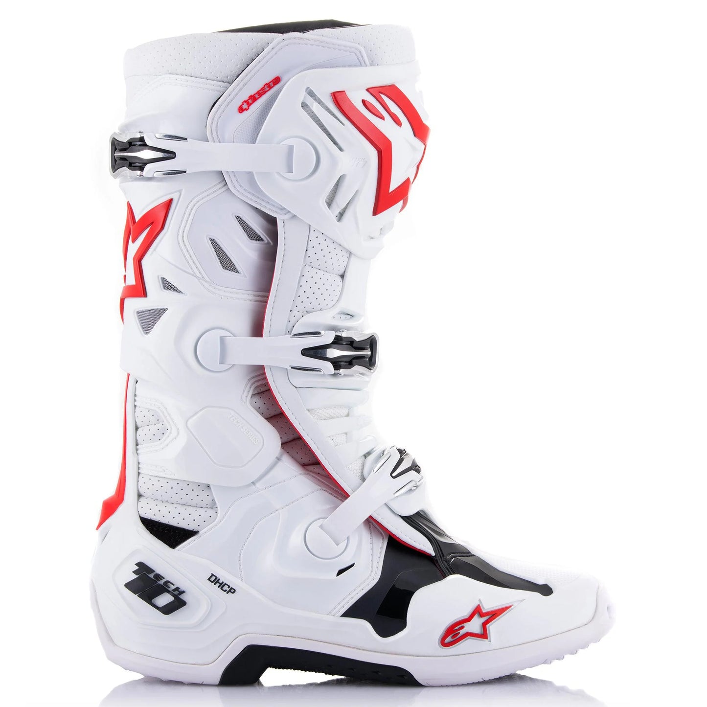 ALPINESTARS 2024 TECH 10 SUPERVENTED WHITE/BRIGHT RED BOOTS