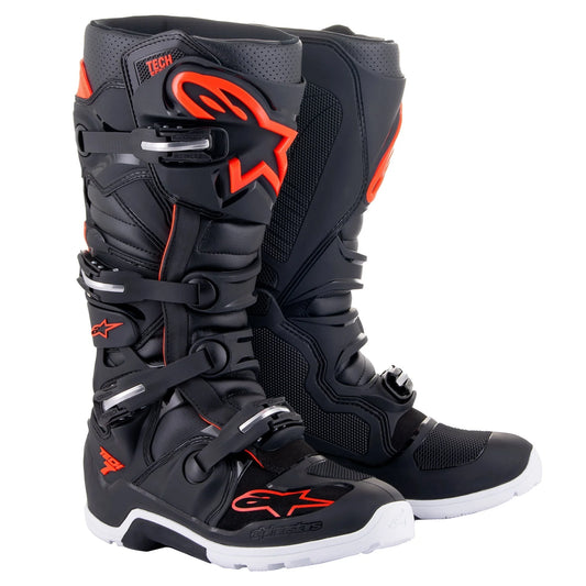 ALPINESTARS 2025 TECH 7 ENDURO BLACK/RED FLURO BOOTS