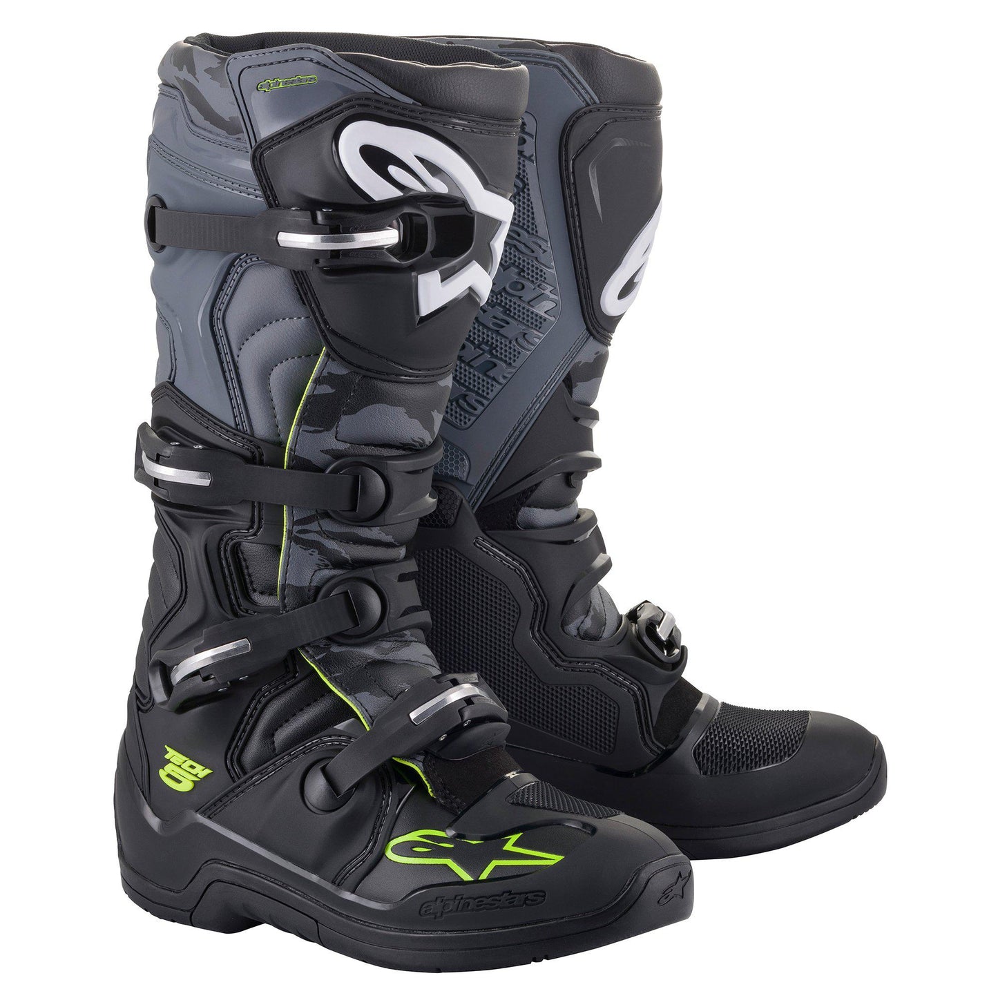 ALPINESTARS 2025 TECH 5 BLACK/GREY/FLURO YELLOW BOOTS