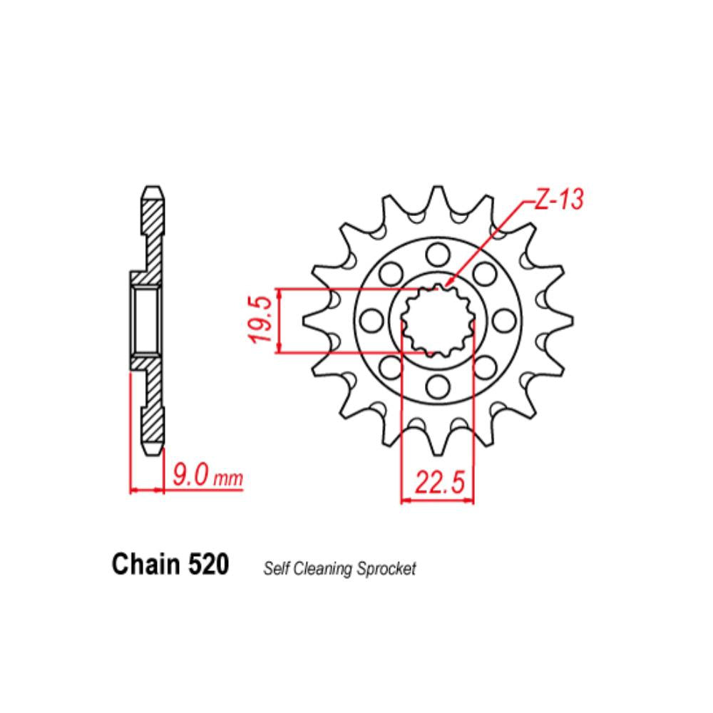 RK FRONT SPROCKET SUZUKI RMZ250 13-24