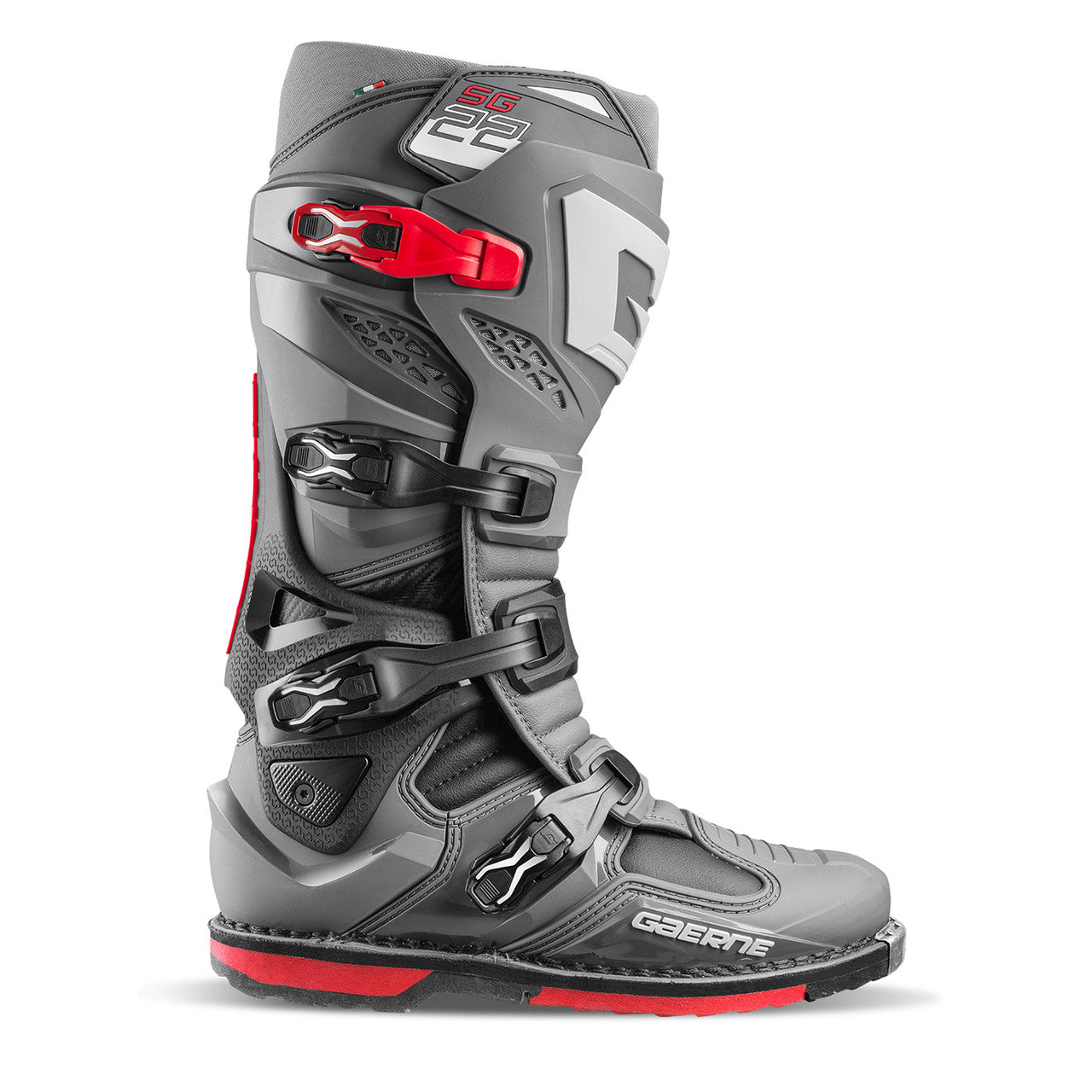 GAERNE 2024 SG22 ANTHRACITE/BLACK/RED BOOTS