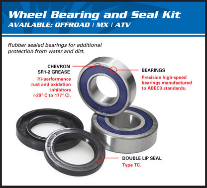 ALL BALLS RACING FRONT WHEEL BEARING KIT CRF50F/XR50R 00-25 / SUZUKI DR200/S/SE 86-23