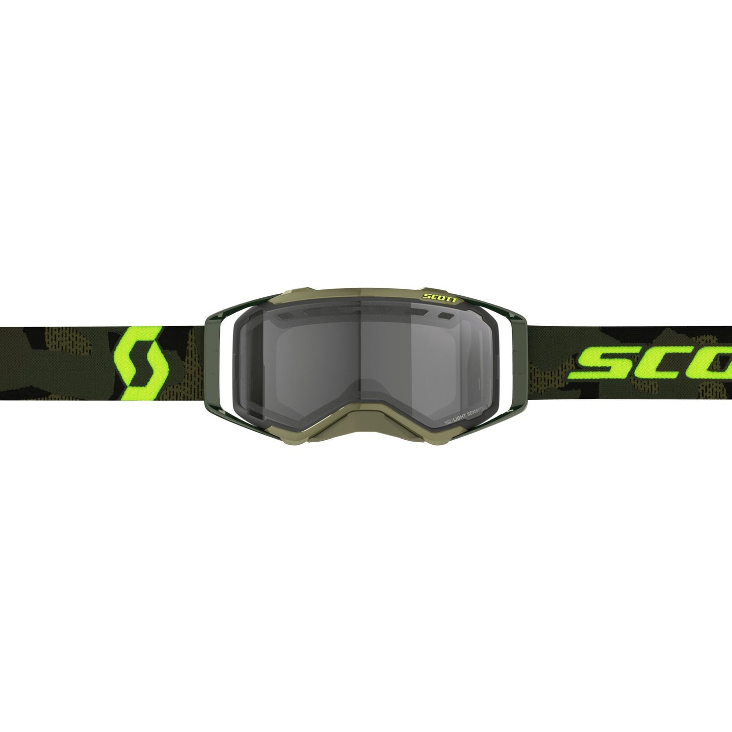 SCOTT PROSPECT ENDURO KHAKI GREEN/NEON YELLOW/LIGHT SENSITIVE GREY GOGGLES