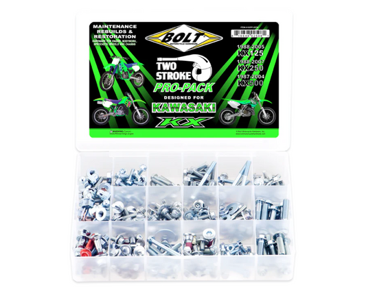 BOLT HARDWARE KAWASAKI KX125/KX250/KX500 87-08 PRO PACK HARDWARE KIT