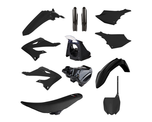 POLISPORT BLACK RESTYLE KIT YAMAHA YZ125/250 02-21 INCL TANK SEAT & AIRBOX