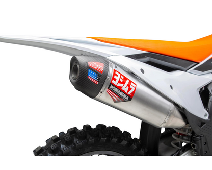 YOSHIMURA KTM 250/350 SX-F/XC-F 23-25 / HUSQVARNA FC250/FC350 23-25 / GASGAS MC250F/MC350F 24-25 RS-12 STAINLESS FULL SYSTEM WITH CARBON END CAP