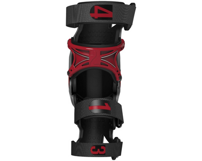 MOBIUS X8 STORM GREY/CRIMSON KNEE BRACES - PAIR