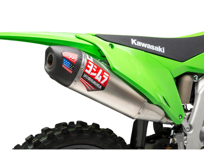 YOSHIMURA KAWASAKI KX250F/KX250X 21-24 RS-12 STAINLESS FULL SYSTEM WITH CARBON END CAP