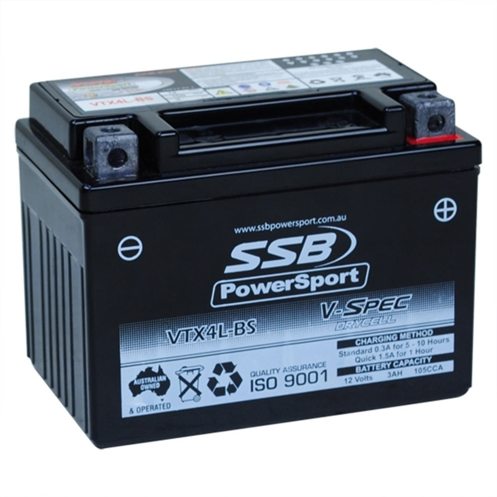 SSB POWERSPORT V-SPEC HIGH PERFORMANCE AGM BATTERY 4-VTX4L-BS