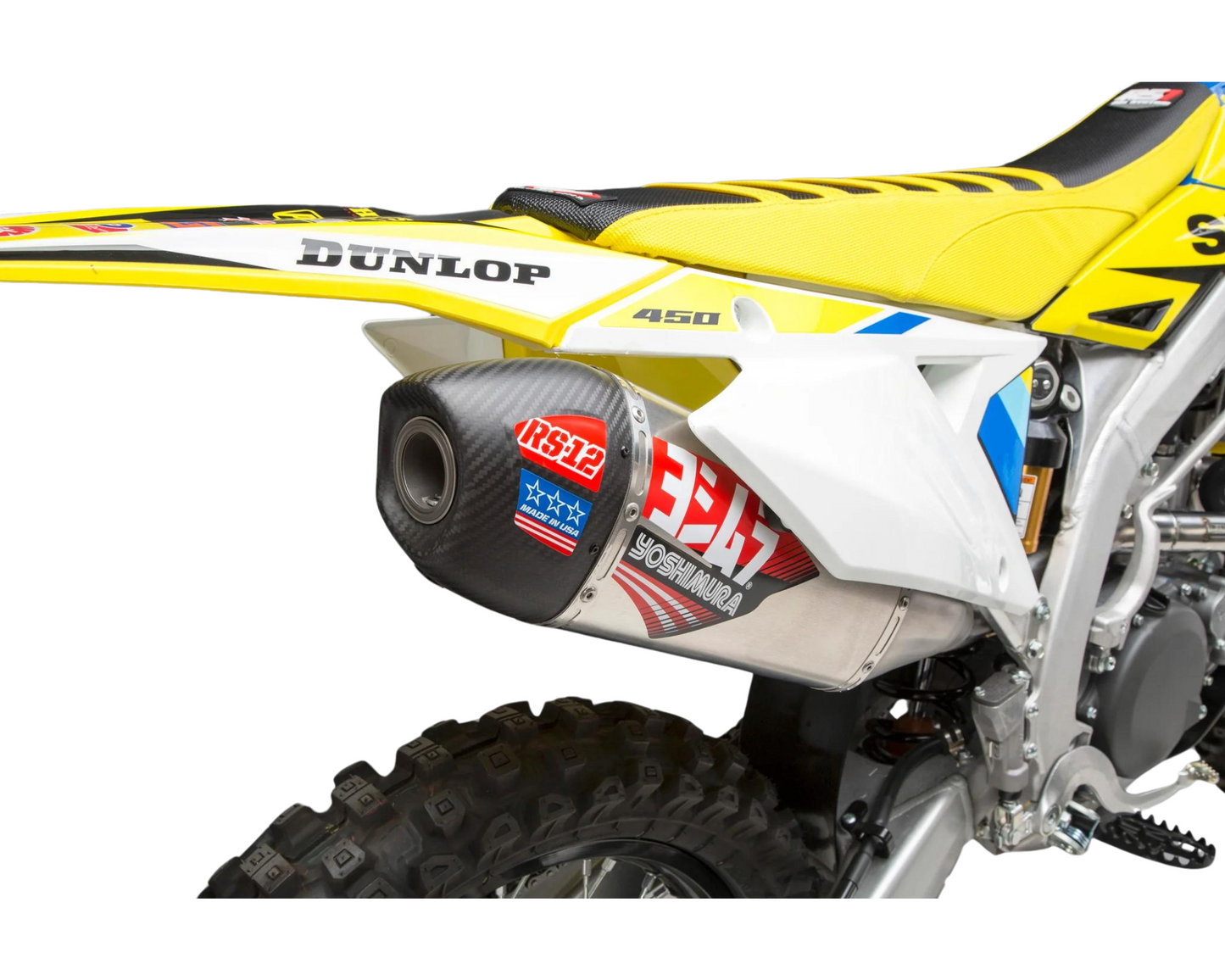 YOSHIMURA SUZUKI RMZ450 18-25 RS-12 STAINLESS FULL SYSTEM WITH CARBON END CAP