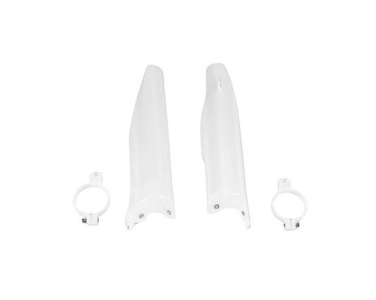 UFO KAWASAKI KX125/KX250 04-08 KX250F 04-05 / SUZUKI RMZ250 04-06 WHITE FORK GUARDS