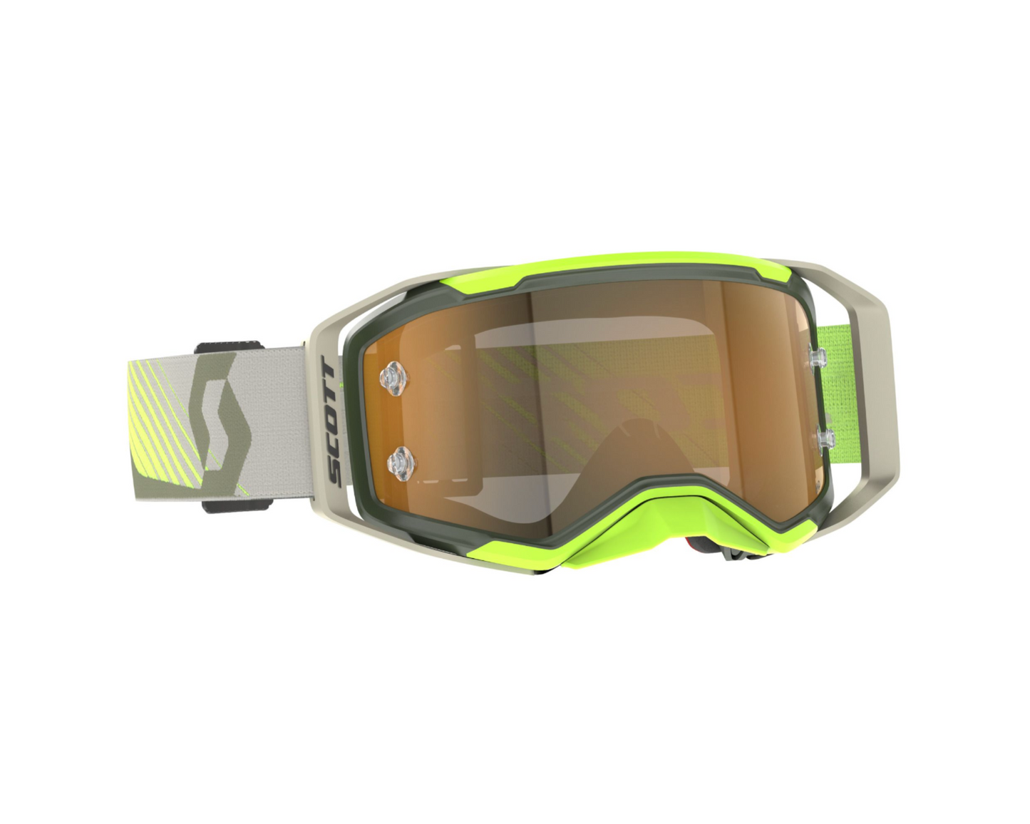 SCOTT PROSPECT 2.0 AMP KAKI GREEN/NEON YELLOW/GOLD CHROME WORKS GOGGLES